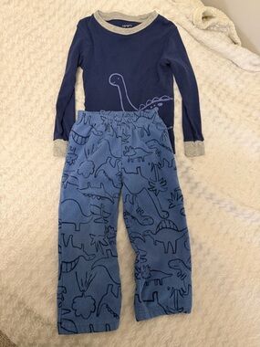 #154 Carter's Navy and Light Blue Dino Kids Pajama Set